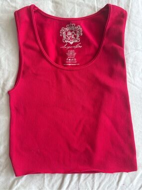 Sugarlips Bright Red Ribbed Scoop Tank